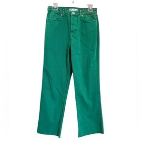 Zara Green Cropped Jeans, size 8